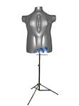 Inflatable Female Torso, Plus Size 2X with MS12 Stand, Silver